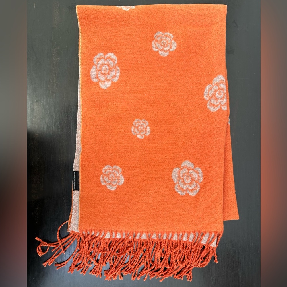 Orange Floral Scarf